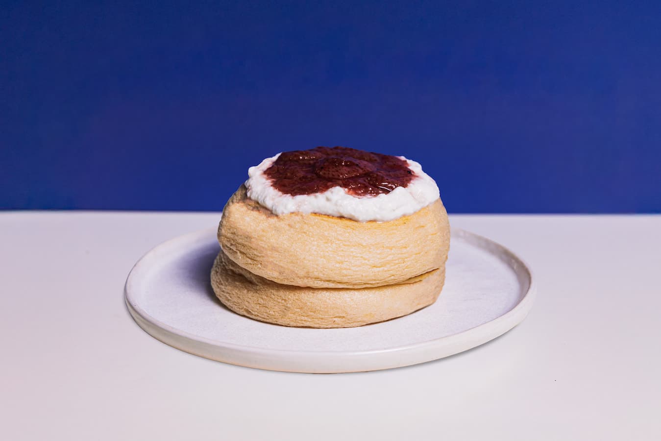 Fuwamai Maltese Sheep Ricotta & Local Strawberries Soufflé Pancakes